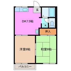 川越富洲原駅 徒歩4分 2階の物件間取画像